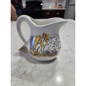Vintage McCoy Creamer Picher 3.75" Tall Farmer Cats Decoration Home Decor